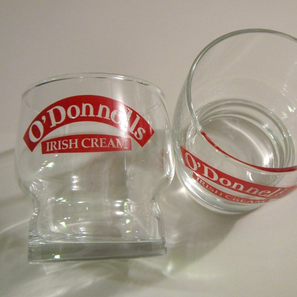 Dining Lot Of 2 Odonnells Irish Cream Glasses 8 Oz Liqueur Odonnells